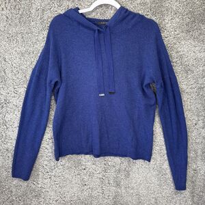 Cyrus Women’s Hooded Sweater Blue Size Medium Hoodie Soft Stretch Knit LS